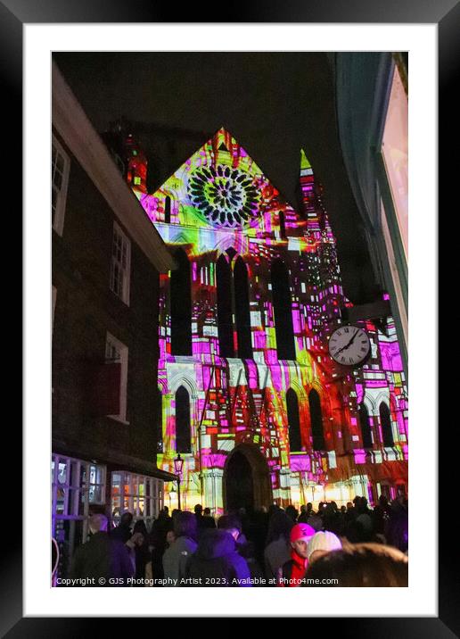 York Minster Colour and Light Projection image 8 Framed Mounted Print by GJS Photography Artist