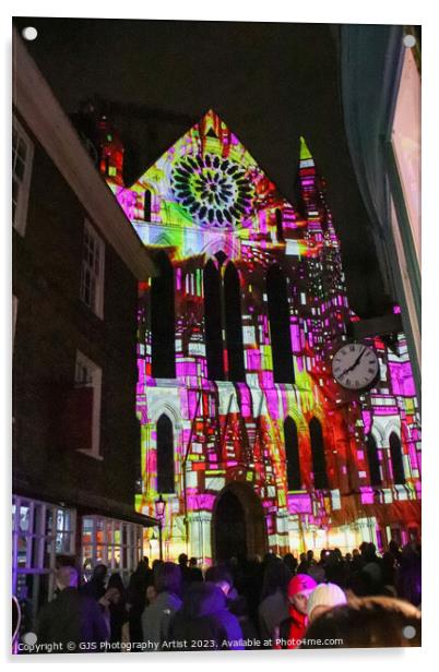 York Minster Colour and Light Projection image 8 Acrylic by GJS Photography Artist