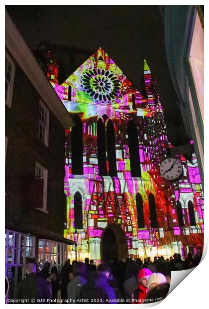 York Minster Colour and Light Projection image 8 Print by GJS Photography Artist