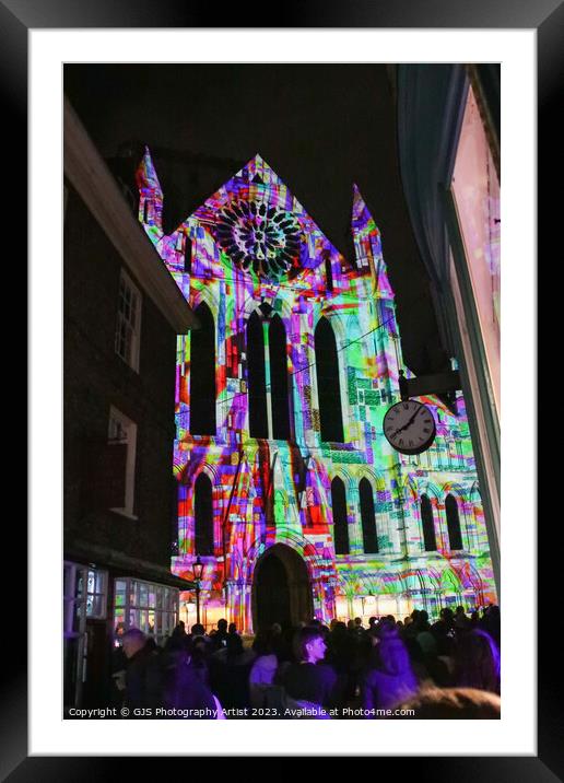 York Minster Colour and Light Projection image 9 Framed Mounted Print by GJS Photography Artist