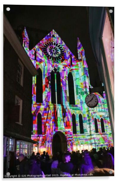 York Minster Colour and Light Projection image 9 Acrylic by GJS Photography Artist