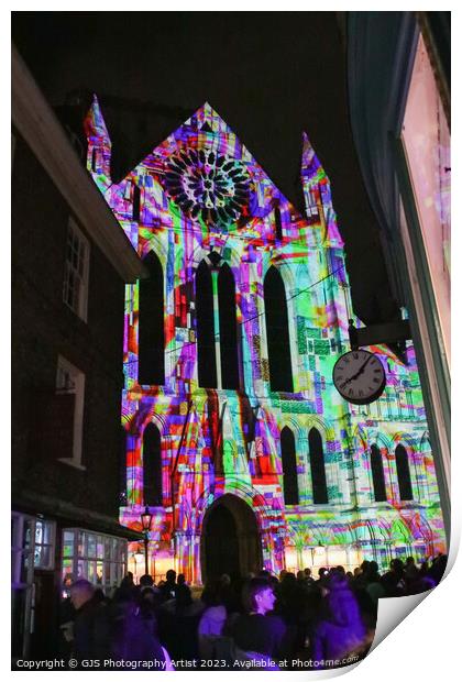 York Minster Colour and Light Projection image 9 Print by GJS Photography Artist