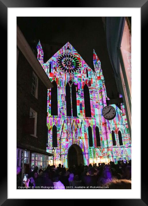 York Minster Colour and Light Projection image 10 Framed Mounted Print by GJS Photography Artist