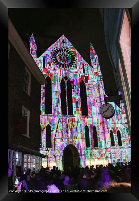 York Minster Colour and Light Projection image 10 Framed Print by GJS Photography Artist