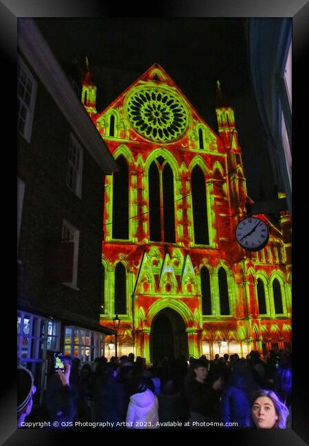 York Minster Colour and Light Projection image 11 Framed Print by GJS Photography Artist