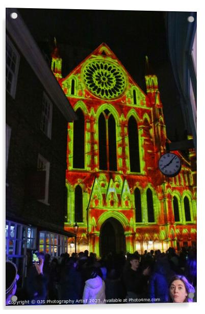 York Minster Colour and Light Projection image 11 Acrylic by GJS Photography Artist
