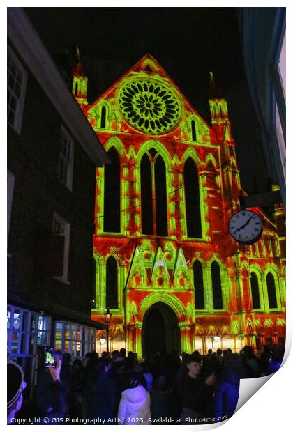 York Minster Colour and Light Projection image 11 Print by GJS Photography Artist
