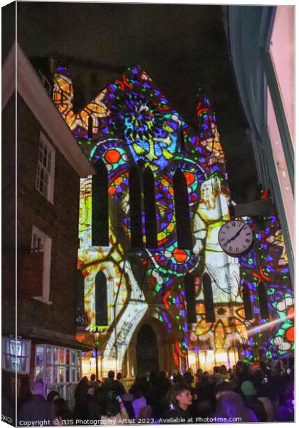 York Minster Colour and Light Projection image 12 Canvas Print by GJS Photography Artist