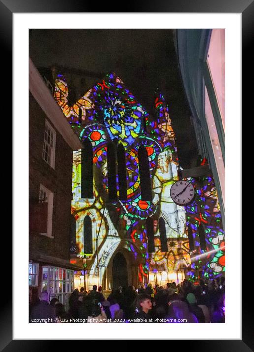 York Minster Colour and Light Projection image 12 Framed Mounted Print by GJS Photography Artist