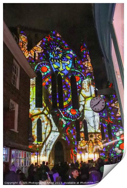 York Minster Colour and Light Projection image 12 Print by GJS Photography Artist