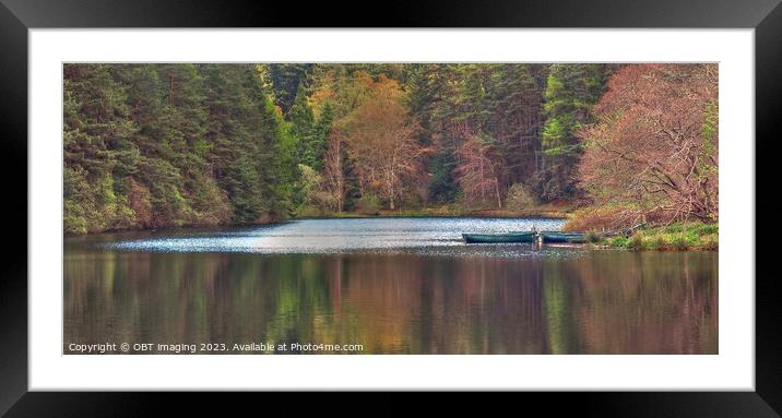 Boats On A Loch Reflections Highland Scotland Framed Mounted Print by OBT imaging