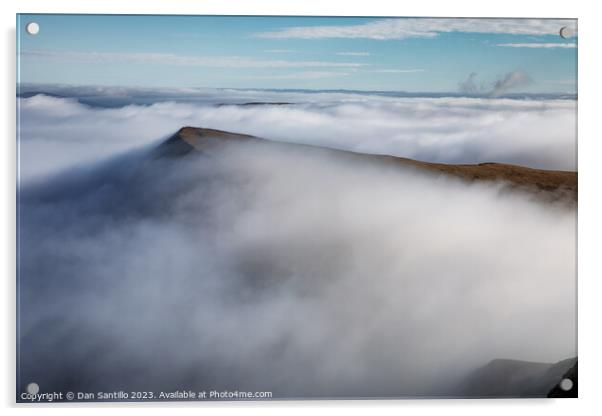 Cribyn in the clouds, Brecon Beacons Acrylic by Dan Santillo