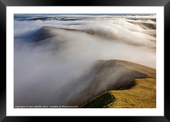 Cribyn in the clouds, Brecon Beacons Framed Mounted Print by Dan Santillo
