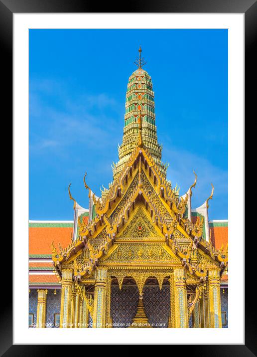 Royal Pantheon Porcelain Pagoda Prang Grand Palace Bangkok Thail Framed Mounted Print by William Perry