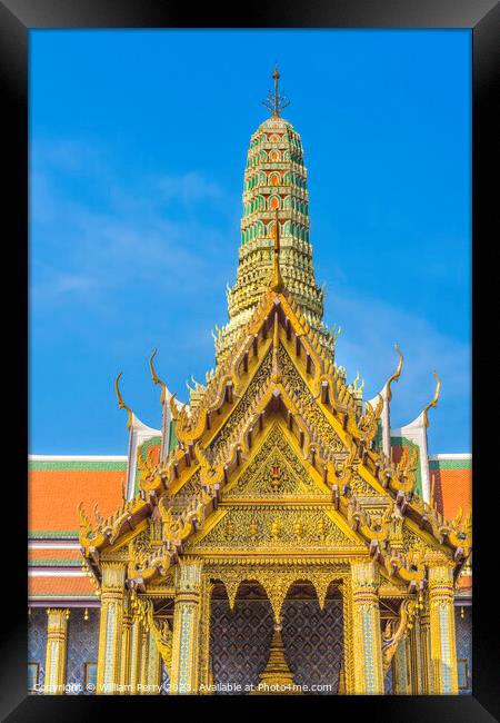 Royal Pantheon Porcelain Pagoda Prang Grand Palace Bangkok Thail Framed Print by William Perry