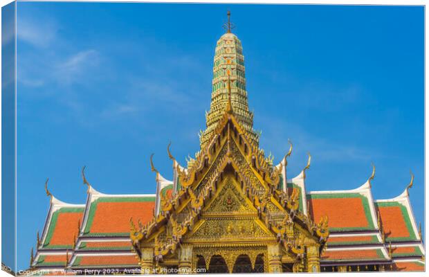 Royal Pantheon Porcelain Pagoda Prang Grand Palace Bangkok Thail Canvas Print by William Perry