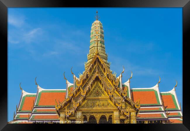 Royal Pantheon Porcelain Pagoda Prang Grand Palace Bangkok Thail Framed Print by William Perry