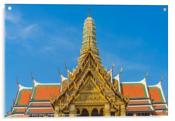 Royal Pantheon Porcelain Pagoda Prang Grand Palace Bangkok Thail Acrylic by William Perry