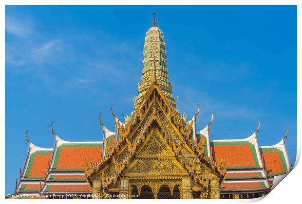 Royal Pantheon Porcelain Pagoda Prang Grand Palace Bangkok Thail Print by William Perry
