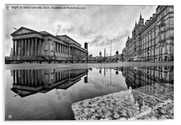 Liverpool Lime Street Reflections. Acrylic by Jason Connolly