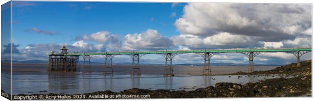 Clevedon Pier at low tide Canvas Print by Rory Hailes