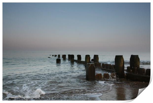 Late afternoon on the Norfolk coast Print by Chris Yaxley