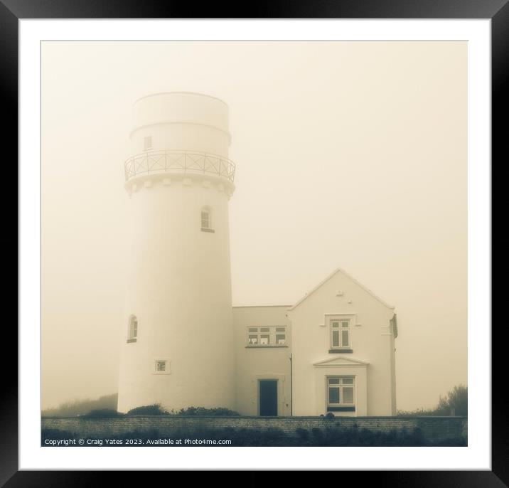 Misty Old Hunstanton Lighthouse Framed Mounted Print by Craig Yates