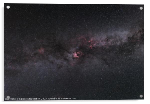 Milky Way, Cygnus constellation and nebulas Acrylic by Łukasz Szczepański
