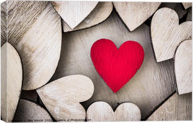 valentine's day holiday love hearts  Canvas Print by Alex Winter