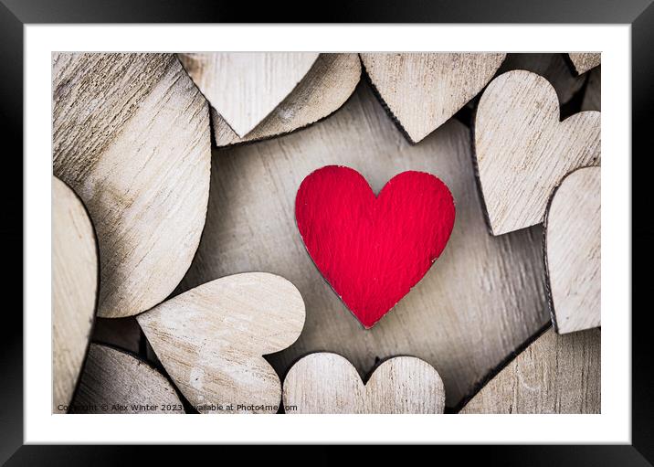 valentine's day holiday love hearts  Framed Mounted Print by Alex Winter