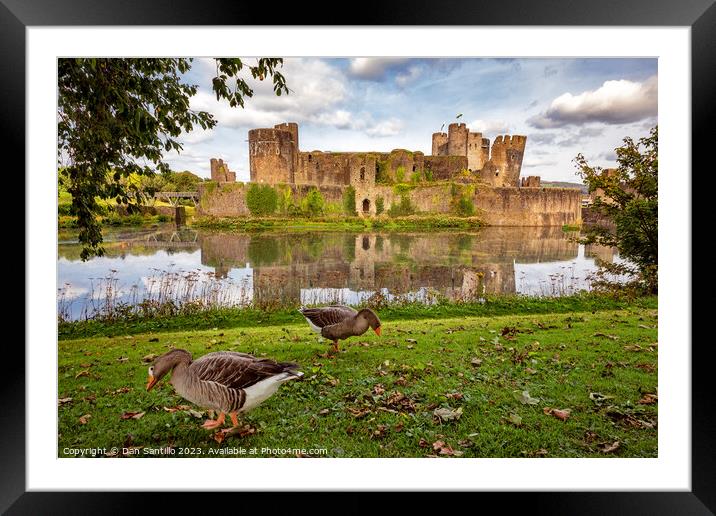 Caerphilly Castle, Caerphilly, Wales Framed Mounted Print by Dan Santillo
