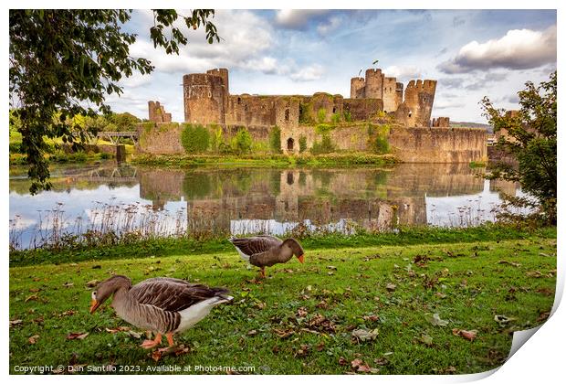 Caerphilly Castle, Caerphilly, Wales Print by Dan Santillo