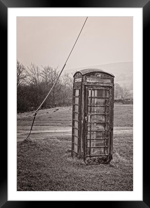 Old Telephone Box, Marsett, Yorkshire Framed Mounted Print by Rob Cole