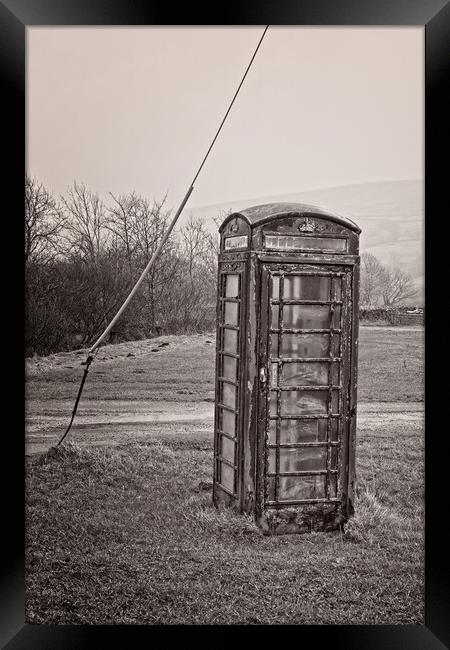 Old Telephone Box, Marsett, Yorkshire Framed Print by Rob Cole