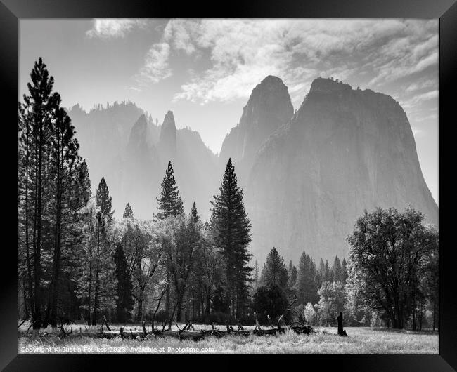 Cathedral Rocks, Yosemite, California Framed Print by Justin Foulkes