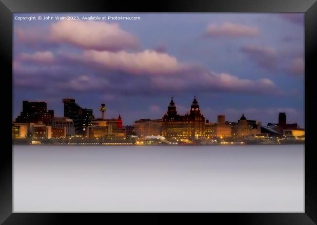 Liverpool Waterfront Skyline Framed Print by John Wain
