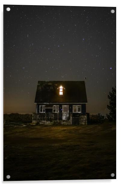 House under the stars Acrylic by Dorringtons Adventures