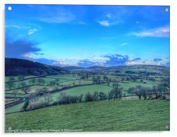 Captivating Clun Valley Landscape Acrylic by Simon Marlow