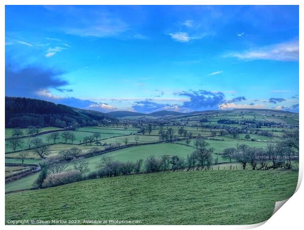 Captivating Clun Valley Landscape Print by Simon Marlow