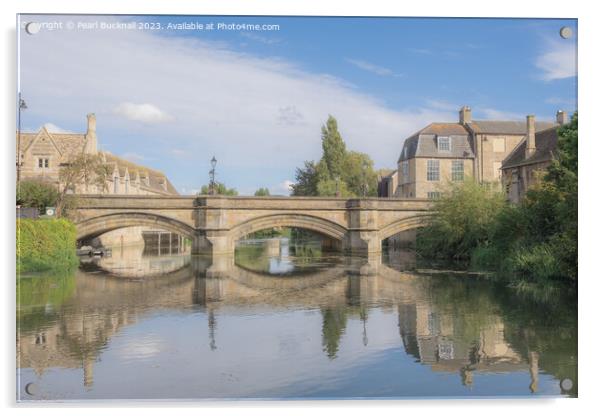 River Welland in Stamford Lincolnshire Acrylic by Pearl Bucknall