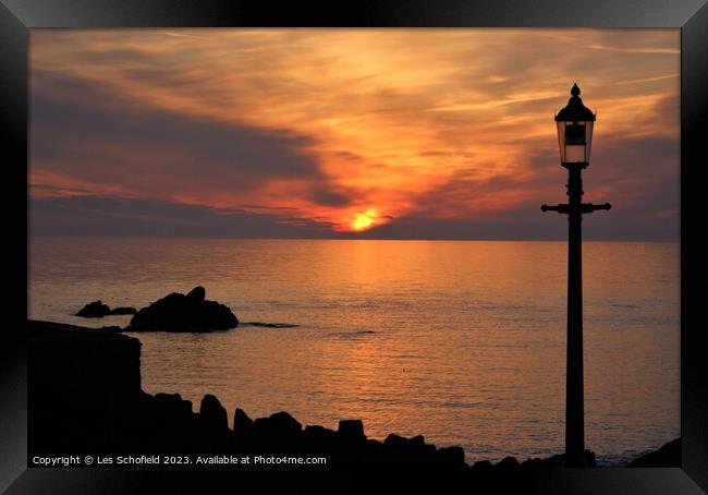 Breathtaking Sunset over Ilfracombe Framed Print by Les Schofield