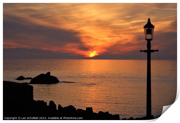 Breathtaking Sunset over Ilfracombe Print by Les Schofield