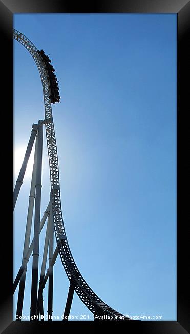 Stealth ride, Thorpe Park Framed Print by DEE- Diana Cosford