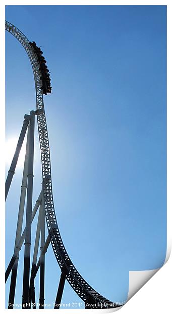 Stealth ride, Thorpe Park Print by DEE- Diana Cosford