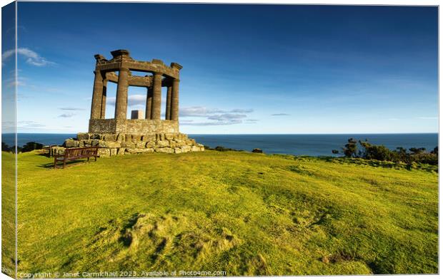 Remembrance on Scotland's Dramatic Coastline Canvas Print by Janet Carmichael