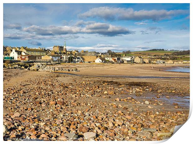 Sunny Stonehaven Beach Print by Janet Carmichael