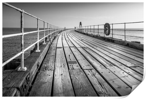 Whitby Black and White Print by Tim Hill
