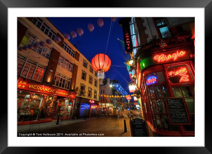 Night in Chinatown, London Framed Mounted Print by Tom Holbourn