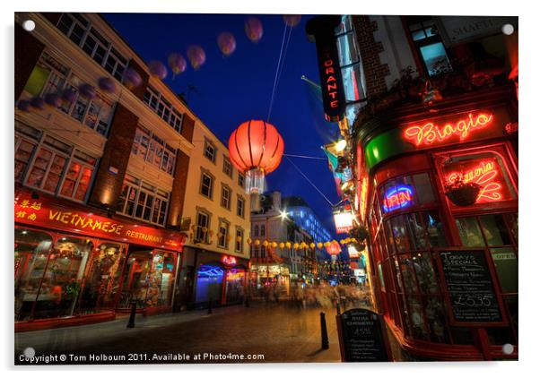 Night in Chinatown, London Acrylic by Tom Holbourn