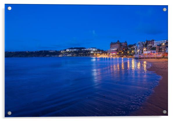 A Serene Blue Hour in Scarborough Acrylic by Tim Hill